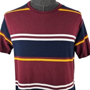 Denim & Flower Ricky Singh Striped Men's T-Shirt Casual Sport Size L